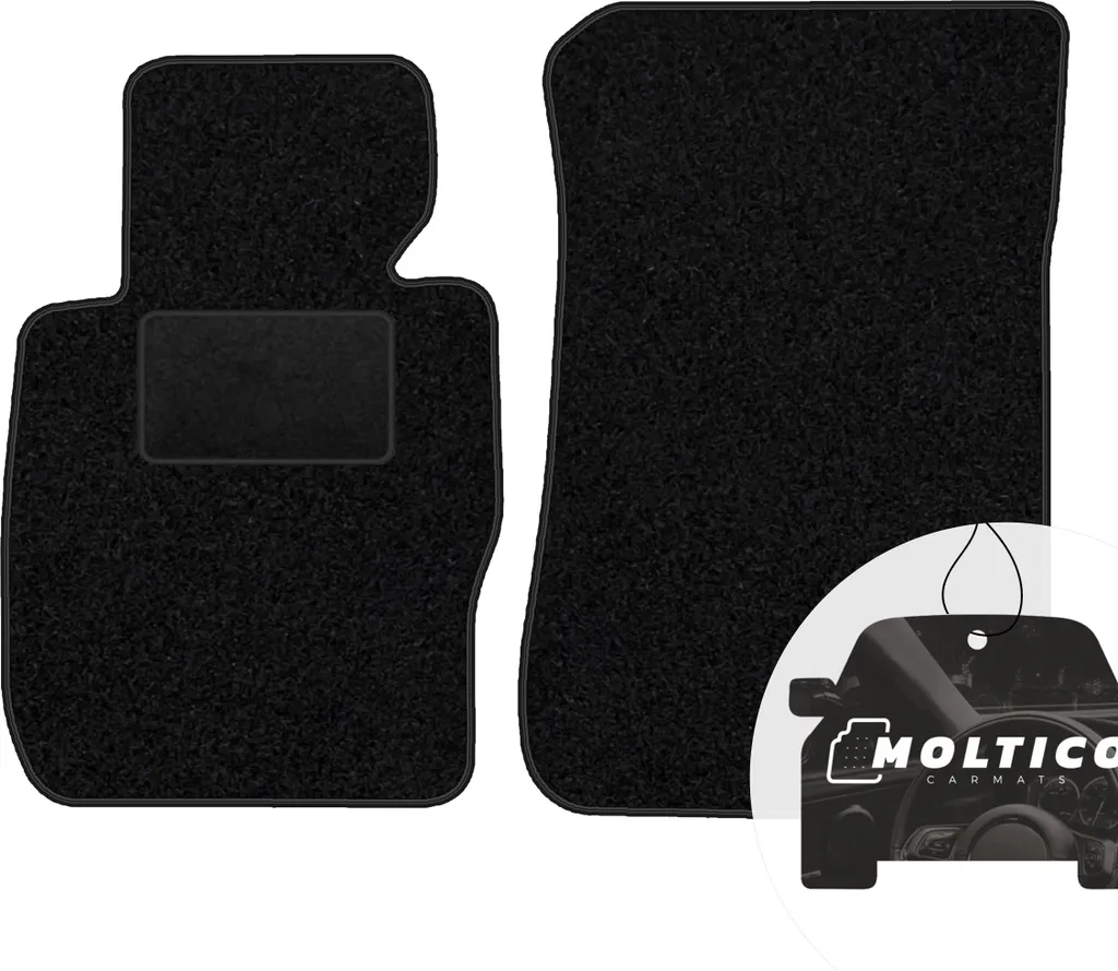 moto-MOLTICO tappetini anteriori auto velours tappetini auto nero set 2 pezzi adatto per BMW X1 E84 2009-2014