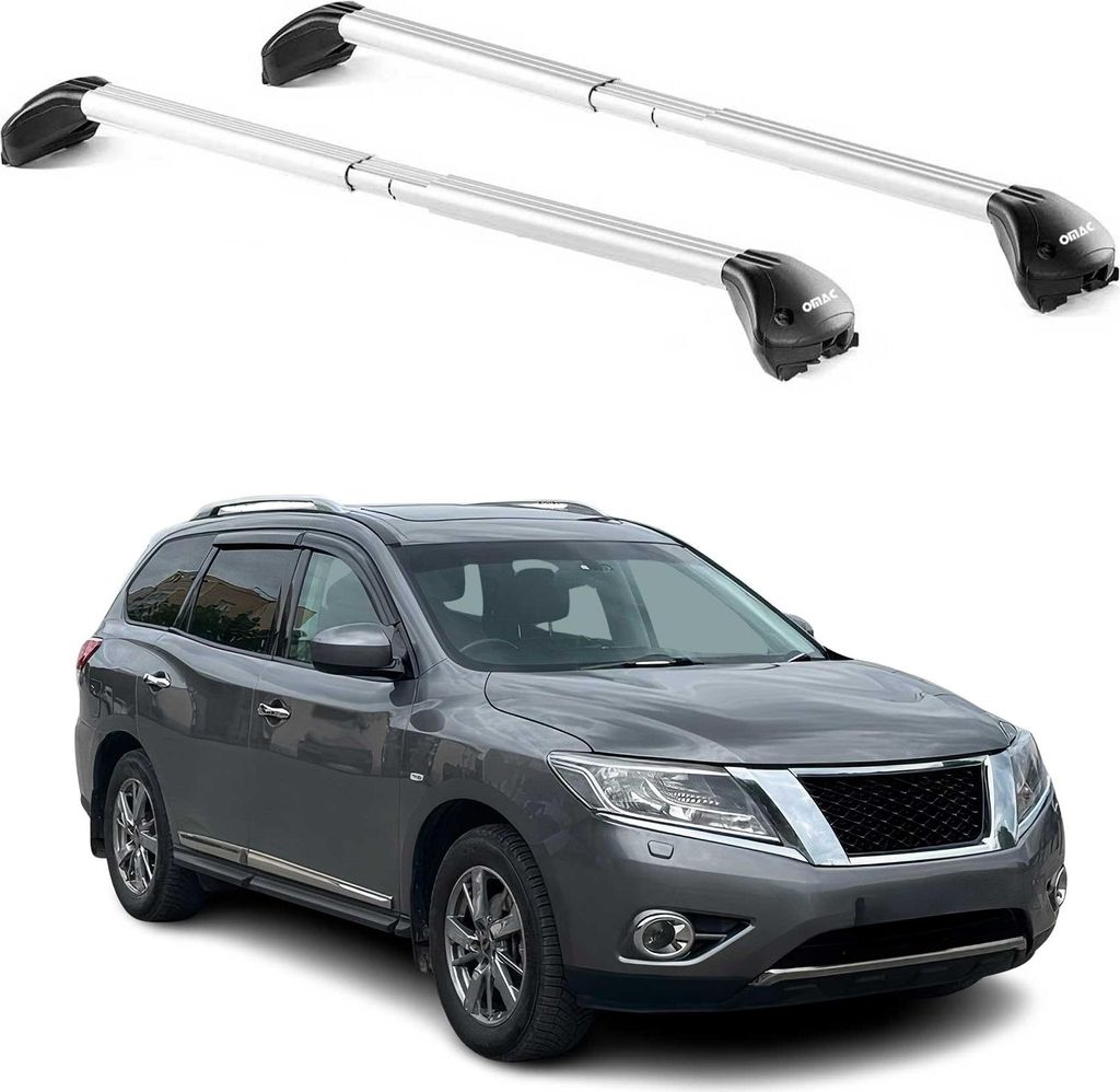 Dachträger für Nissan Patfhinder R52 2013-2020 5 tür 100kg Alu Silber 2x ABE
