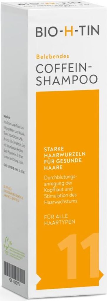 BIO-H-TIN Belebendes Coffein-Shampoo: Vitalisierung der Kopfhaut & schonende Pflege, 200 ml Creme