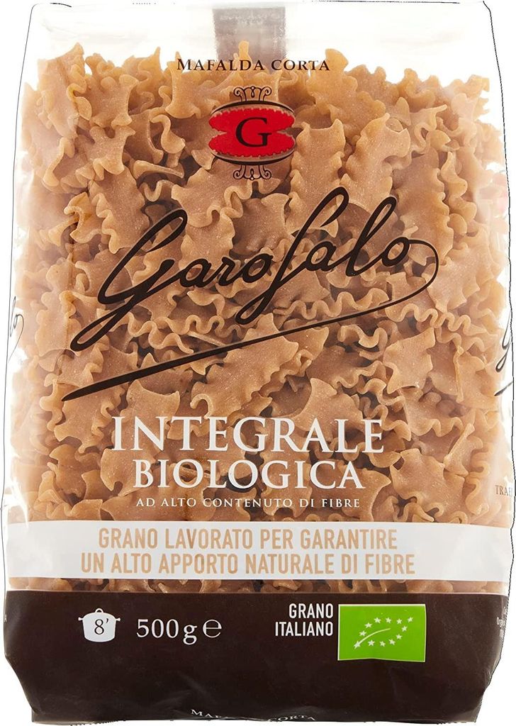 10x Pasta Integrale Mafalda corta Vollkorn-Hartweizen -Produkt 500g + Italian Gourmet polpa 400g