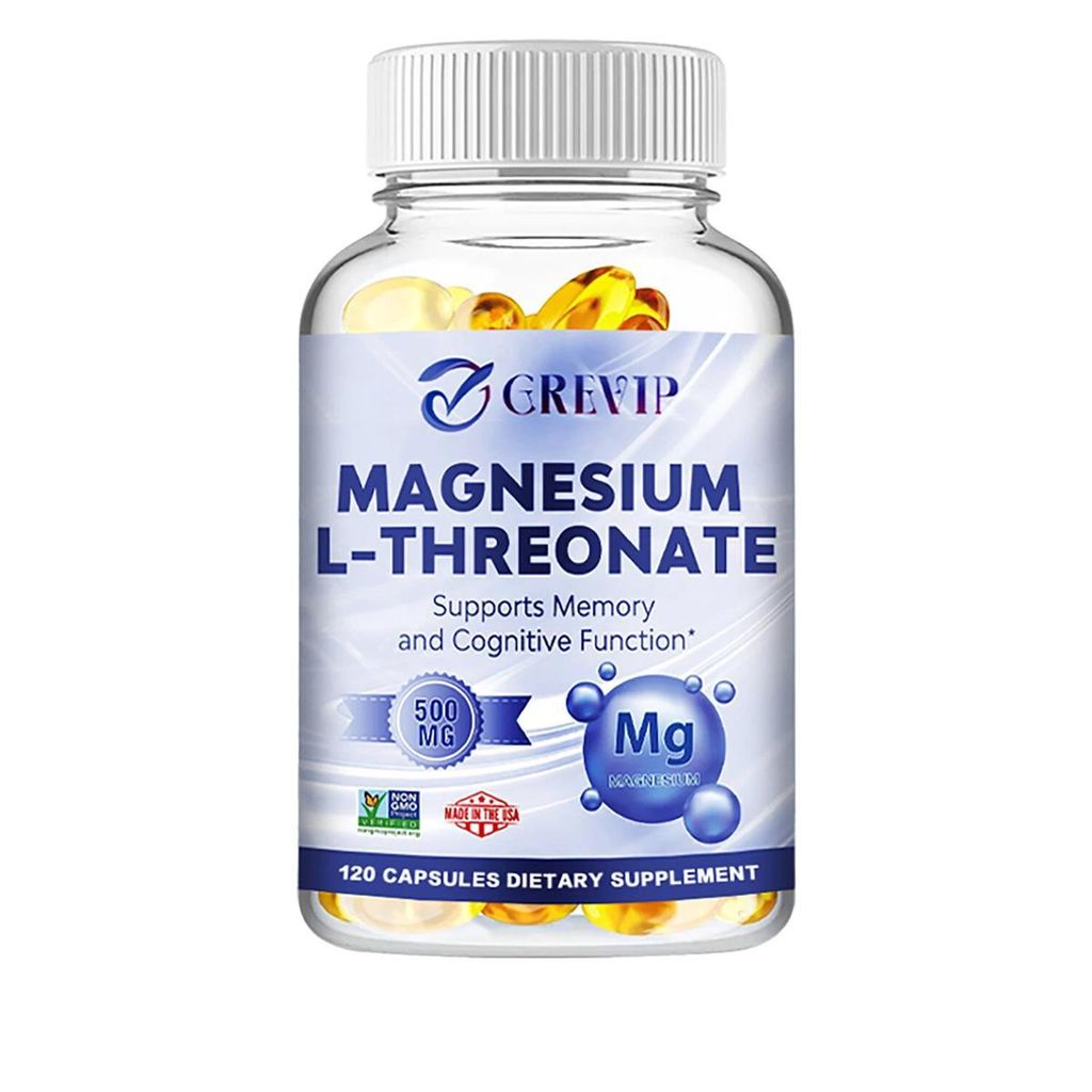 Magnesium L-Threonate 500 mg (120 Kapseln) Nahrungsergänzungsmittel, Gehirn-Booster, kognitive Funktion, Gedächtnis