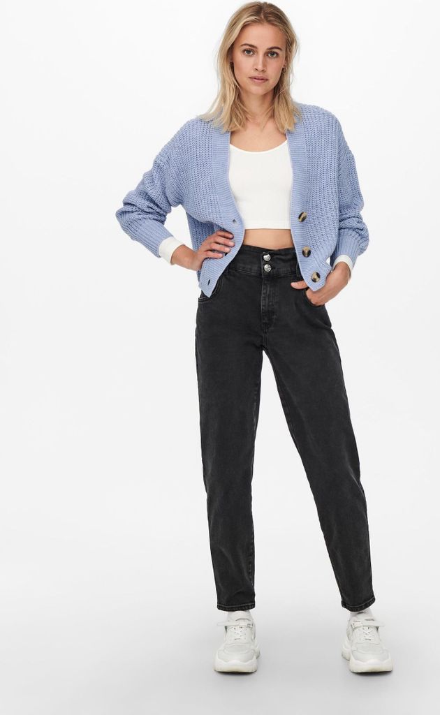 ONLY Kurze Strickjacke Langarm V-Ausschnitt Knitted Produktbild 3
