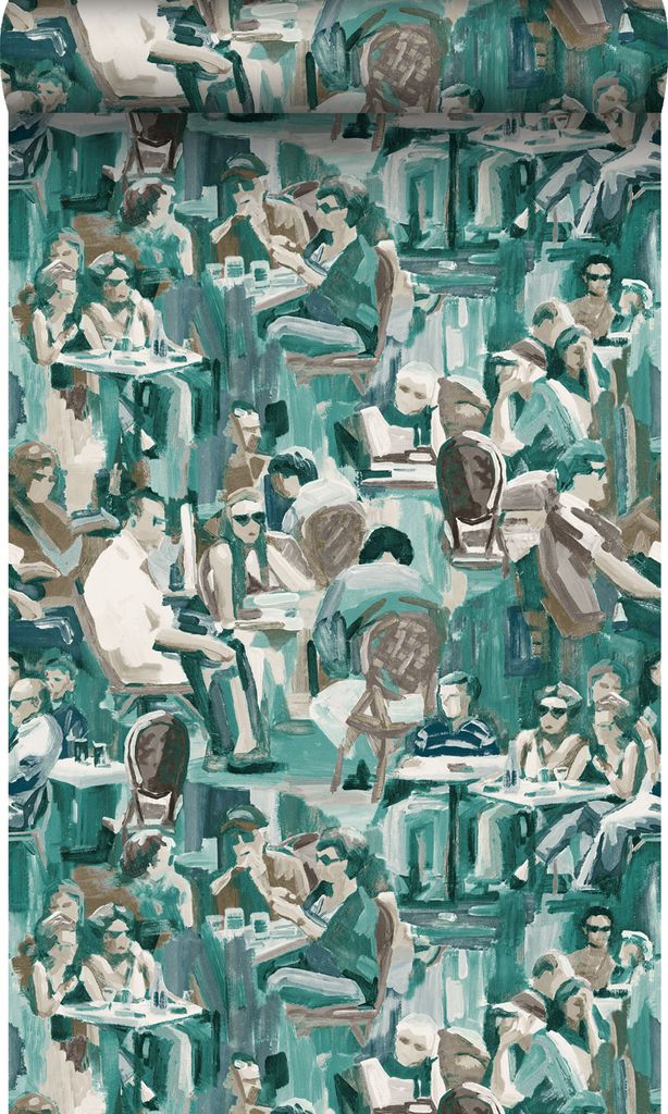 Origin Wallcoverings Tapete figurative Motive Smaragdgrün 53 cm x 10.05 m