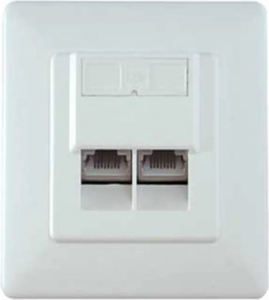 Boîtier réseau Cat 5e blindé 2 sorties RJ45 avec montage encastré UP