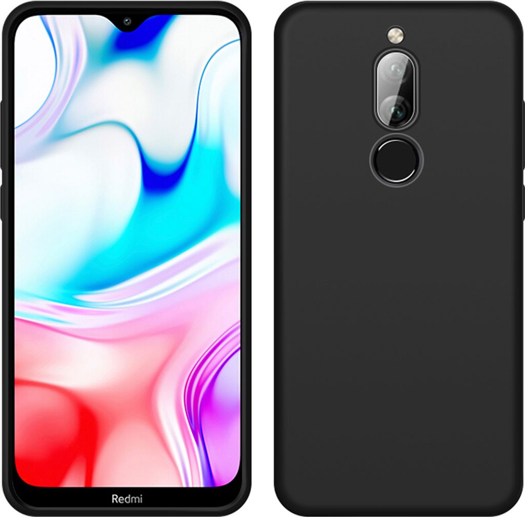 Redmi 8 Hülle, LaimTop Slim Flüssig Silikon Soft Gel Gummi Stoßfest Kratzfest Schutzhülle für Xiaomi Redmi 8 Schwarz