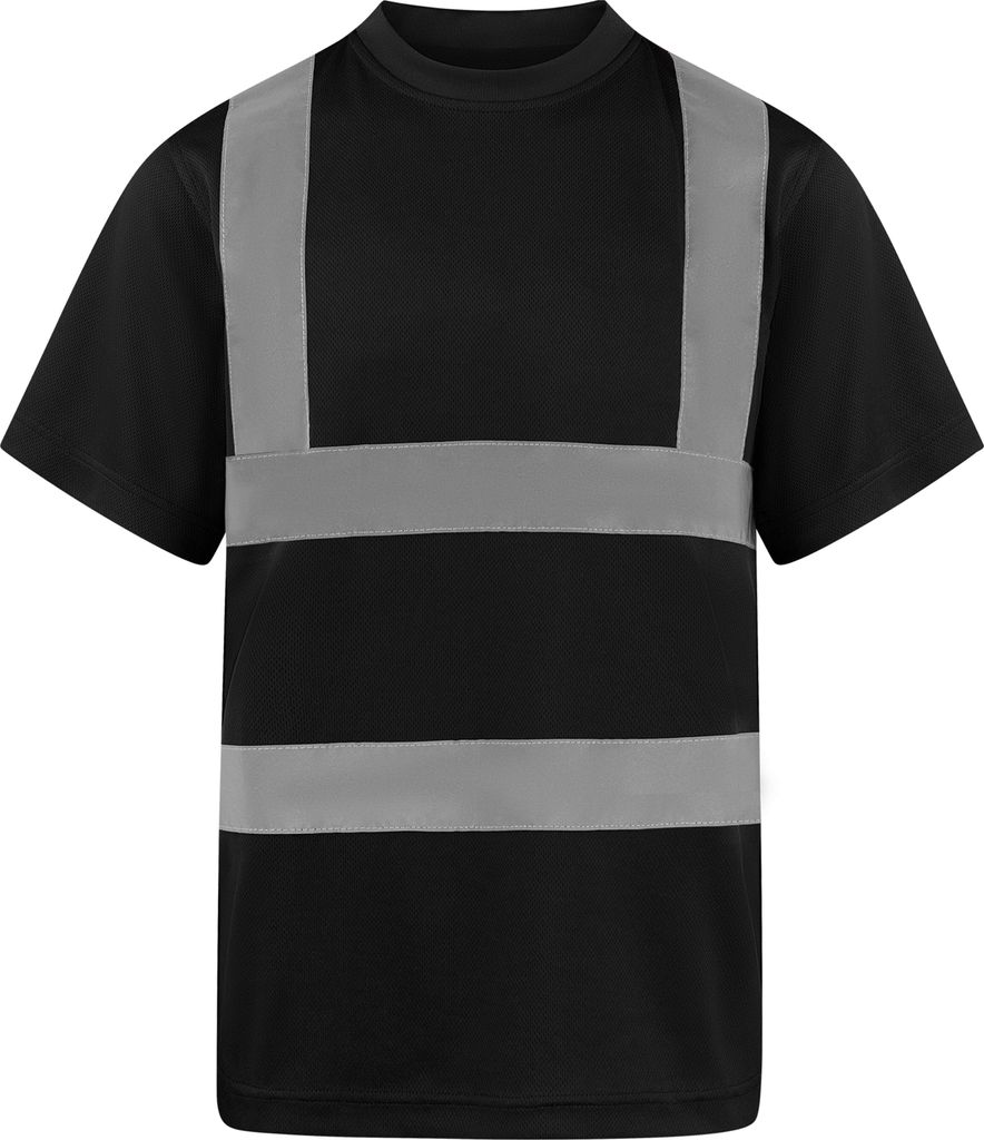 Korntex KXS | Herren Hi-Viz Workwear Arbeits T-Shirt EN ISO 20471 - Farbe: Black - Größe: L