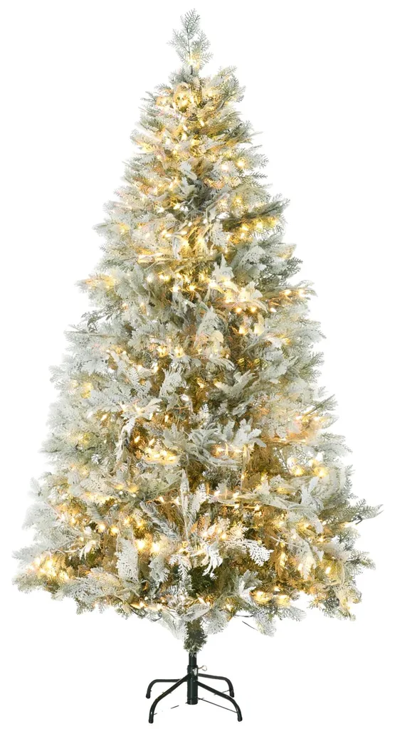 Sapin de Noël artificiel vert 1m80 avec 300 LED intégrées montage facile