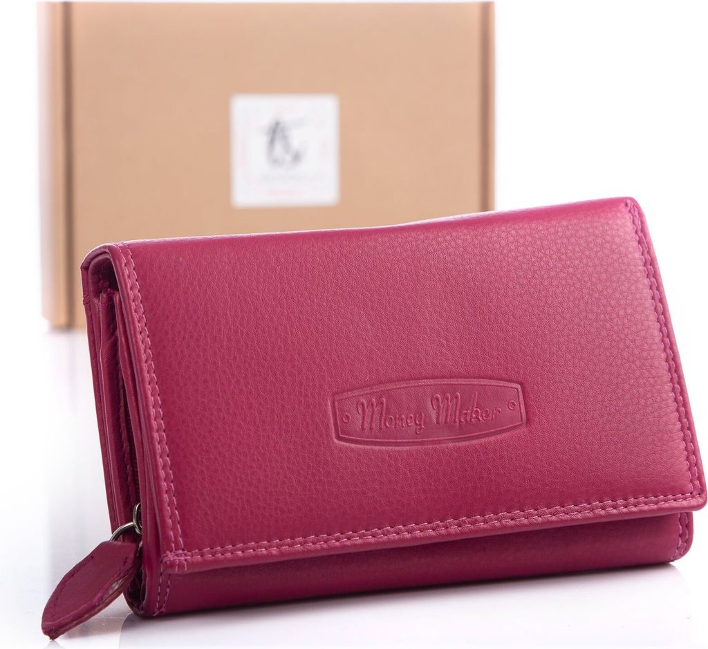 Großes Damen Geldbörse auch weichem Echt Leder Portemonnaie RFID-Schutz Rosa