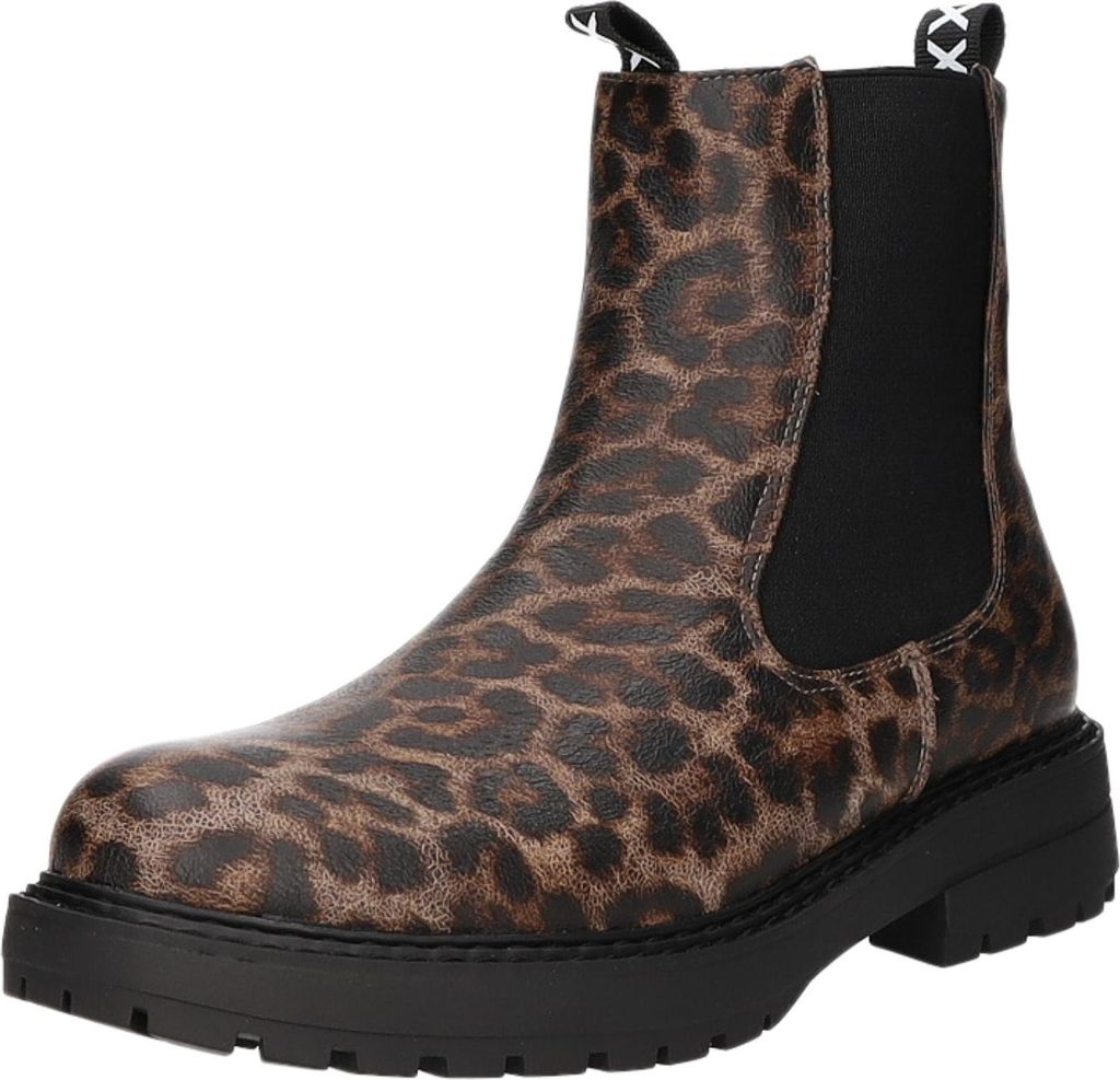 BOXX Damen-Stiefelette Leopard-Braun-Schwarz, Farbe:braun, EU Größe:40