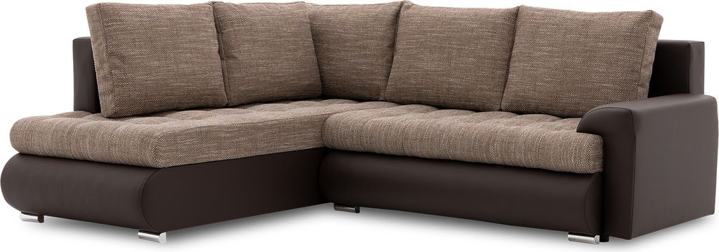 Ecksofa TOKIO V PRO mit Schlaffunktion L-förmig - Eckcouch mit 2 Bettkasten - Lawa 02 + Real 66 Links (Muster 2)