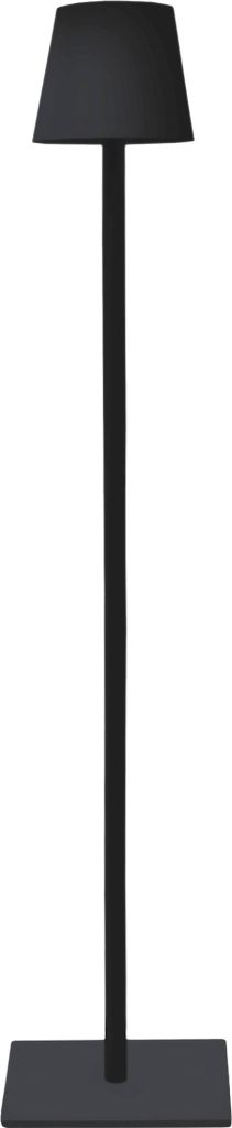 LED Akku Metall Stehlampe schwarz USB aufladbar - 123 x 16 cm - Wohnzimmer Standleuchte dimmbar mit Touch Steuerung kabellos - Deko Leuchte kalt und warm weiß
