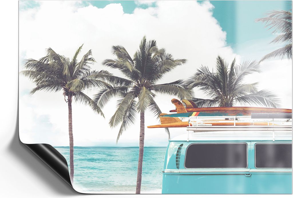 DEQORI Magnetmatte Universal 30x21 cm (A4) 'Vintage Strandtag' Magnetfolie Kalender Planer