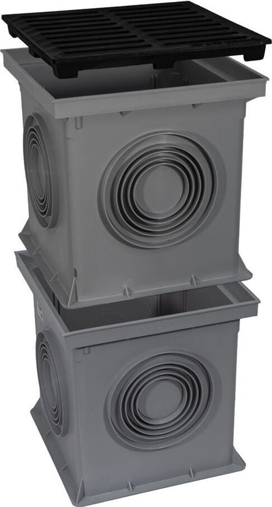 Marley Einlaufschacht + Schacht ohne Boden + Gussrost 300x300mm Hofablauf Ablauf befahrbar