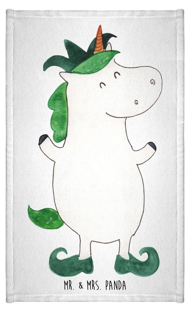 Mr. & Mrs. Panda Handtuch Einhorn Joker - Weiß - Geschenk, Gästetuch, Kleines, Frotteetuch, Frotteehandtuch, Unicorn, Gaukler, Einhörner, Mittel...