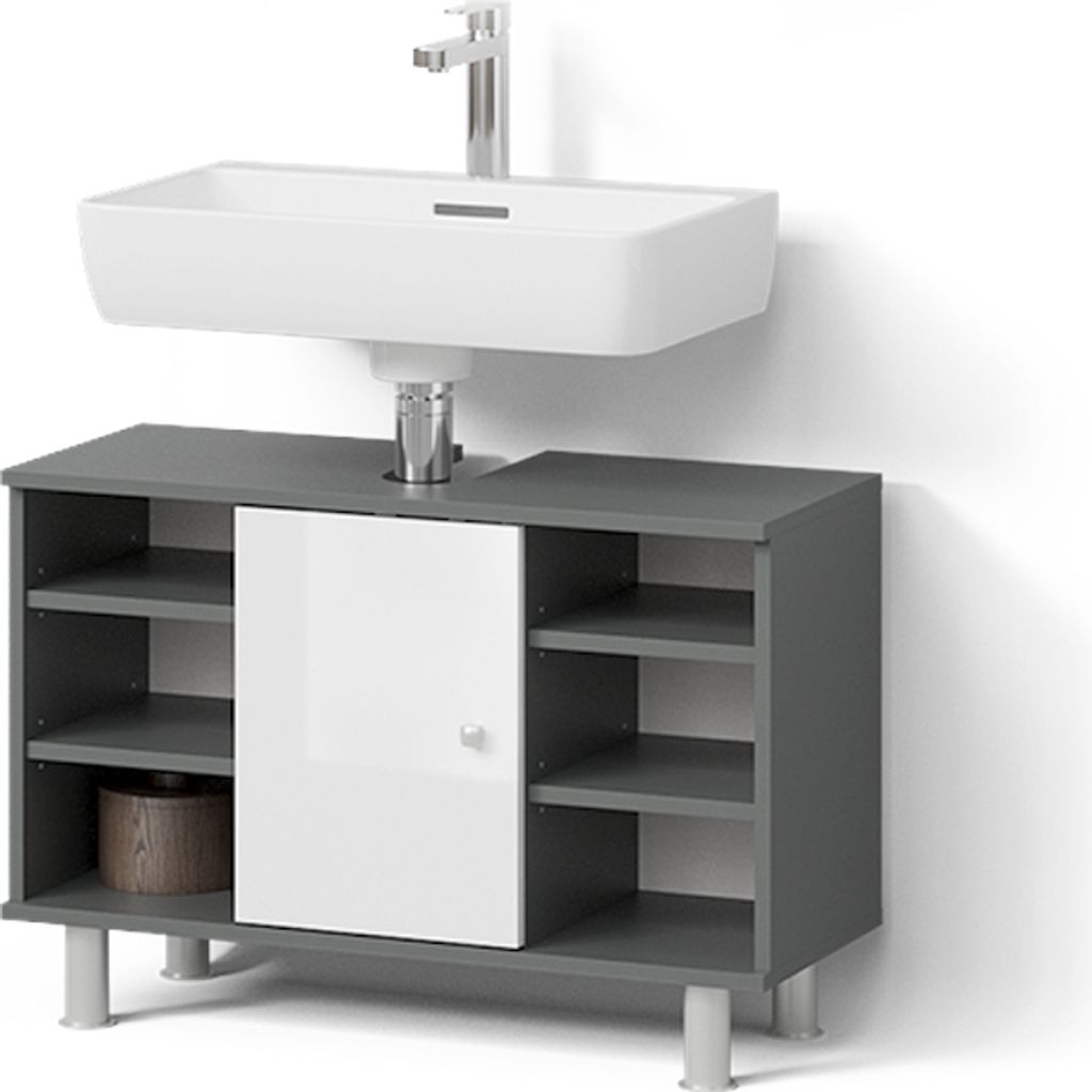 Waschbeckenunterschrank Livinity Fucino Weiß Hochglanz 80 x 54 cm, Model 52561