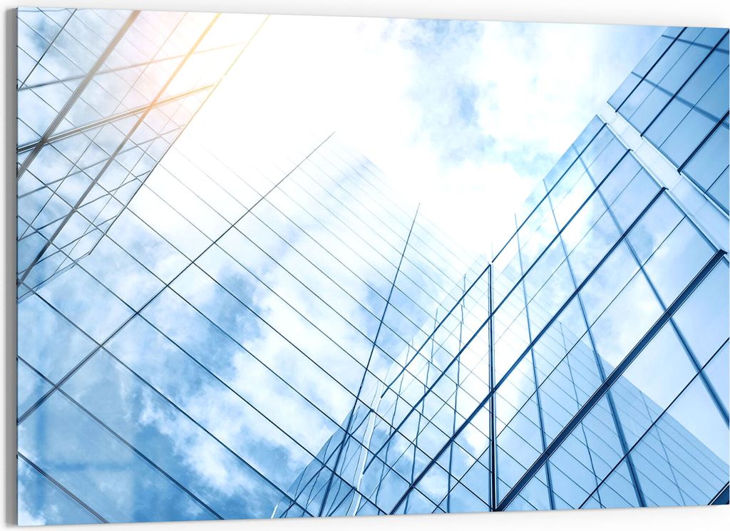 DEQORI Magnettafel Glas 60x40 cm 'Gläserne Wolkenkratzer' beschreibbar Whiteboard