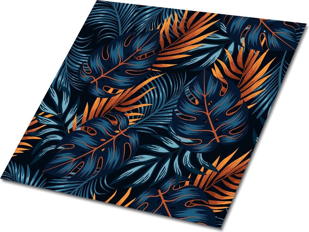 Selbstklebende Platten 30x30 cm Wandpaneele 9 Stück im Set Wanddeko - Exotische Blätter