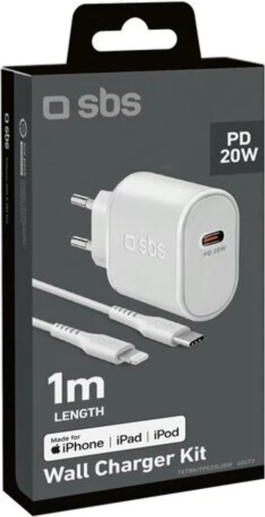Chargeur Rapide USB-C 20W et Câble Lightning pour Smartphone - Pack Blanc - 2