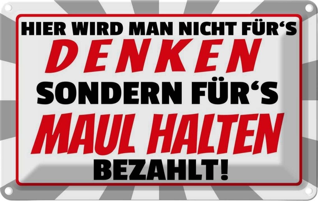 vianmo Blechschild 12x18 cm hier für's Maulhalten bezahlt Dekoration Spruch Zitat