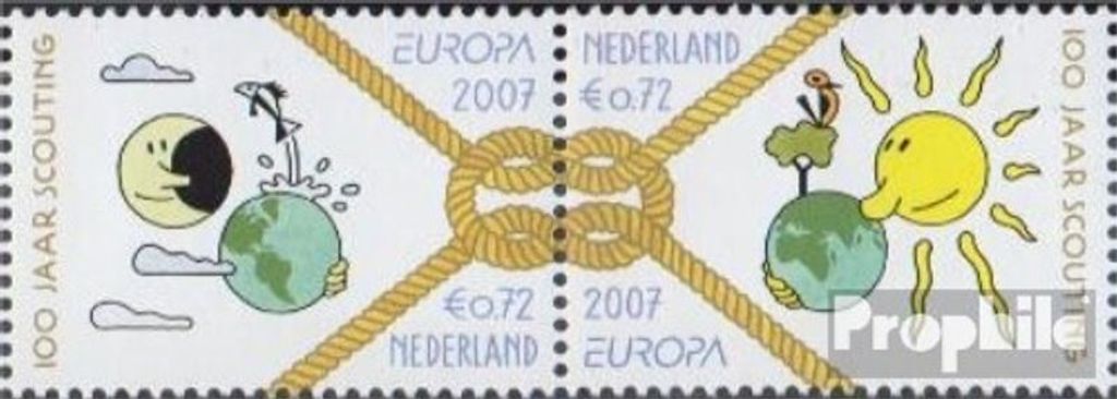 Briefmarken Niederlande 2007 Mi 2512-2513 Paar (kompl.Ausg.) postfrisch Pfadfinder