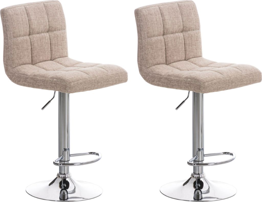 2er Set Barhocker HLO-CP89 STOFF C creme