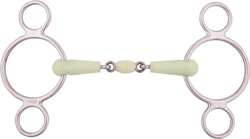 Mors double brisure BR Apple Mouth 18mm inox : finis les chevaux figés