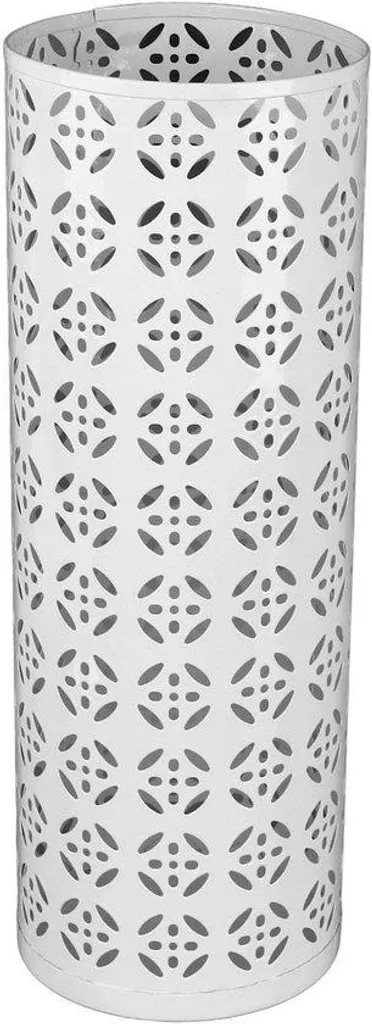 Porte-parapluie Allecto en métal blanc avec motif décoratif moderne