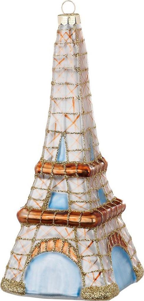 Christbaumschmuck Glas Eiffelturm 14.5cm bunt Produktbild 