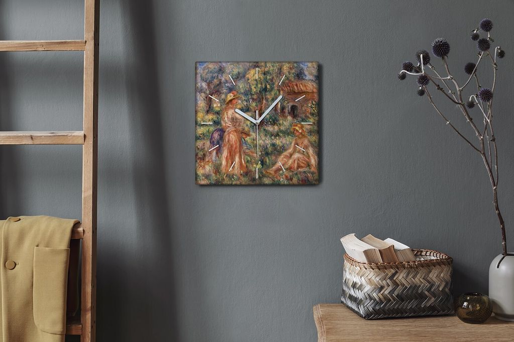 Coloray Hodiny Unikátní 30x30 cm Tiché hodiny Pro obývací pokoj a kuchyň Nástěnné hodiny Plátno Bílé ručičky hodin - Vesničané Las ...
