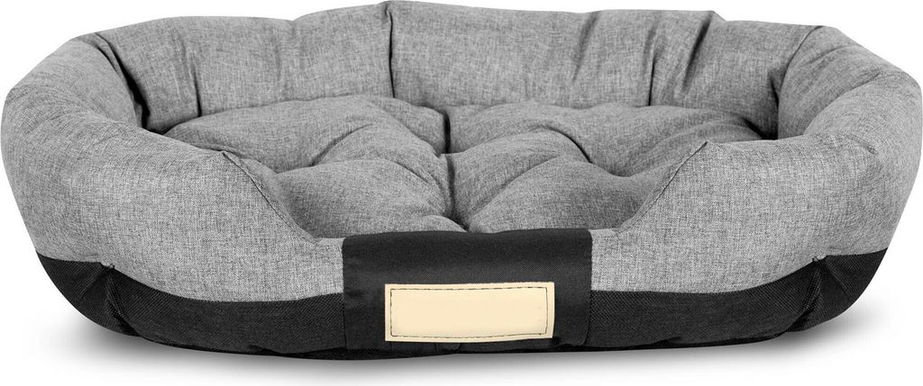 A dog bed is shown against a white background.