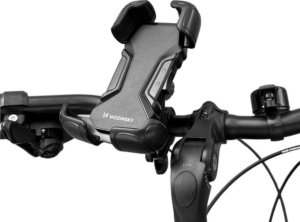 Wozinsky starker Telefonhalter für den Lenker eines Fahrrads, Motorrads, Rollers schwarz (WBBHK6)