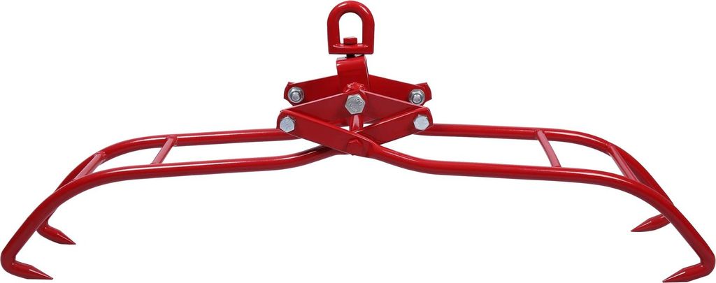 Wiltec Forstzange für Baumstämme bis 930 mm, 1000 kg Zugkraft, Holzzange Hebezange Packzange mit 4 Klemmdornen