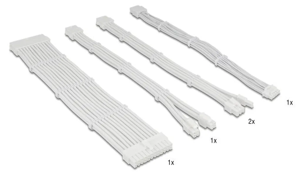 Kit Extension Câble Alimentation PC Gainé 30cm Delock pour Modding Noir