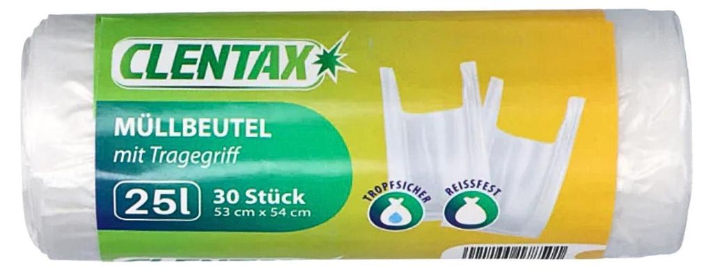 CLENTAX Müllbeutel 25L mit Tragegriff 30 St Reissfest Produktbild 