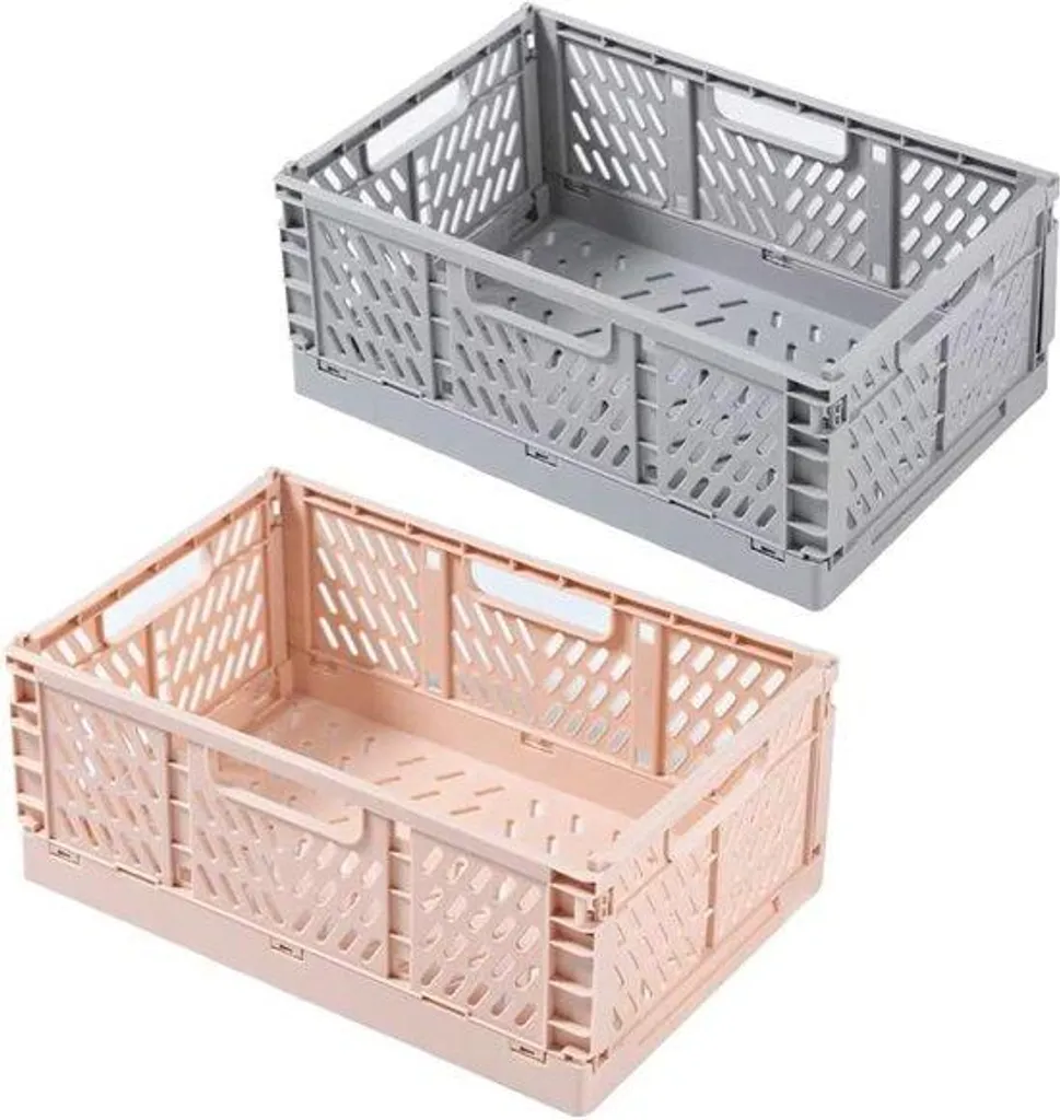Caisse de rangement pliante en plastique lot de 2 pour chambre enfant