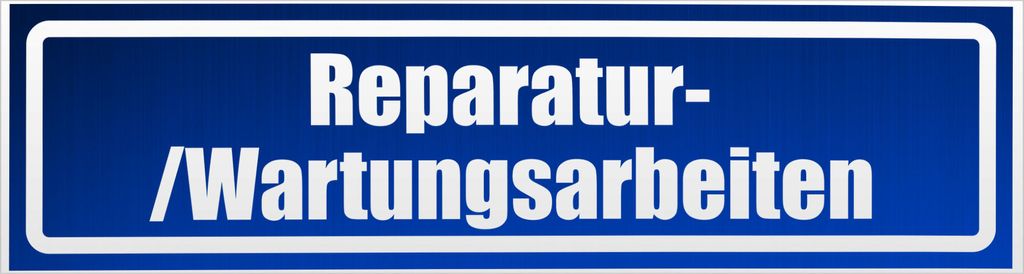 Kiwistar Reparatur - /Wartungsarbeiten invertiert Magnetschild Schild magnetisch - 20cm Blau - reflektierend - Magnetfolie für Auto PKW Kfz