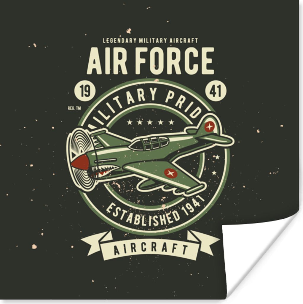 MuchoWow Poster Mancave - Flugzeug - Armee - Altmodisch 50x50 cm - Wohnzimmerdekoration