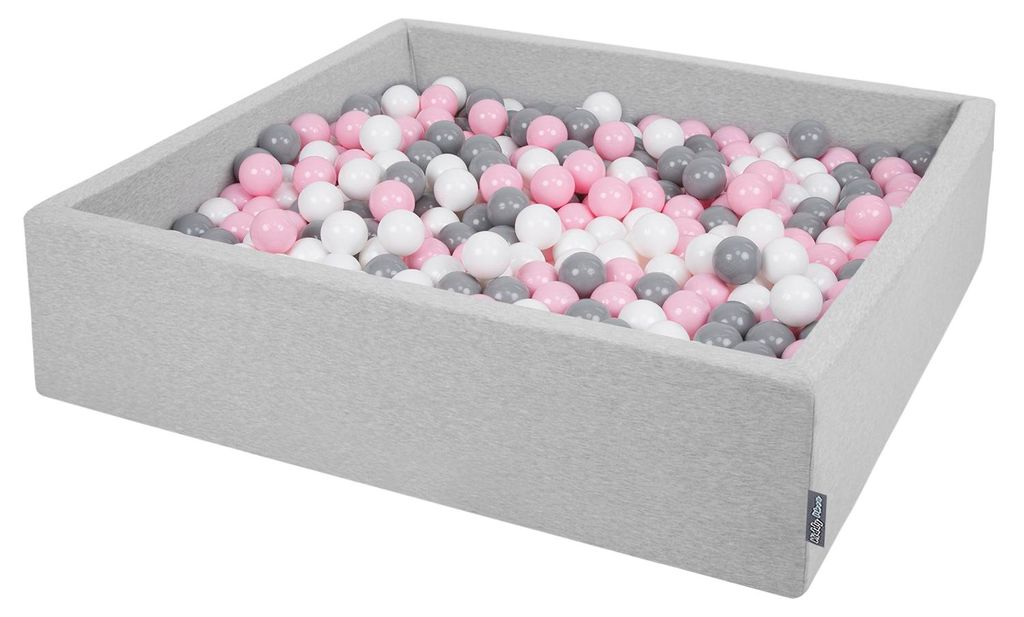 KiddyMoon suchy basen kwadratowy z piłeczkami 7cm 120x30 Zdjęcie produktu 
