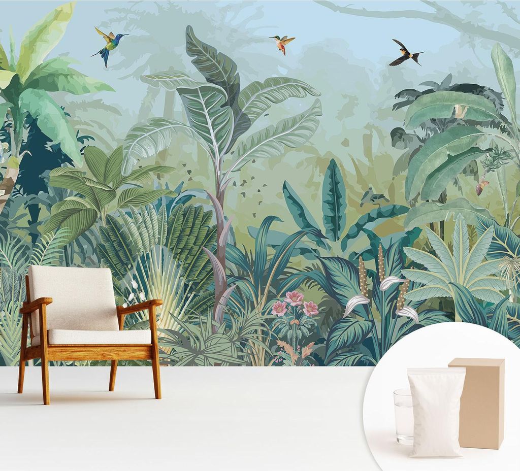 Fototapete - 312x219 cm - Tapete - Wandtapete - Wandbilder - Dekofolie - Tapete Folie - Wand - Dekoration - Wohnzimmer - Tropische Natur