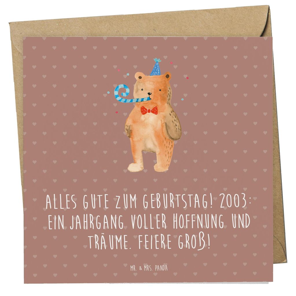 Mr. & Mrs. Panda Grußkarte 2003 Geburtstag - Braun Pastell - Geschenk, anlasskarte, Klappkarte, Geburtstagsgeschenk, Jahrgang feiern, Geschenkidee...