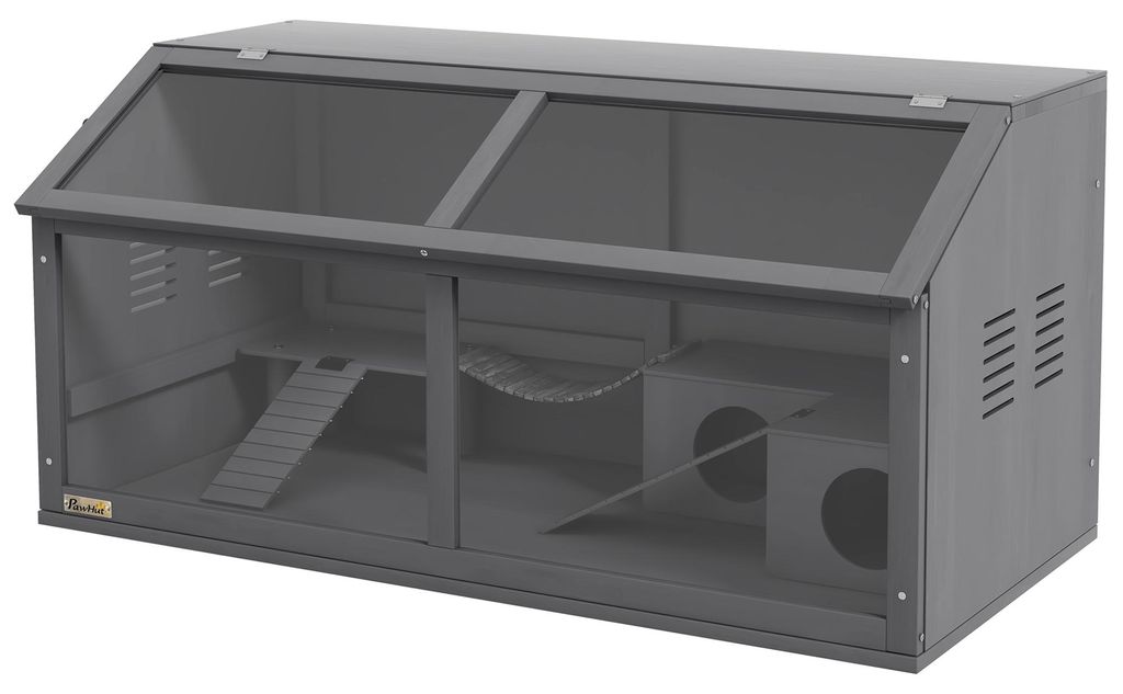 PawHut kooi voor kleine huisdieren, van hout, 100 cm, Productafbeelding 
