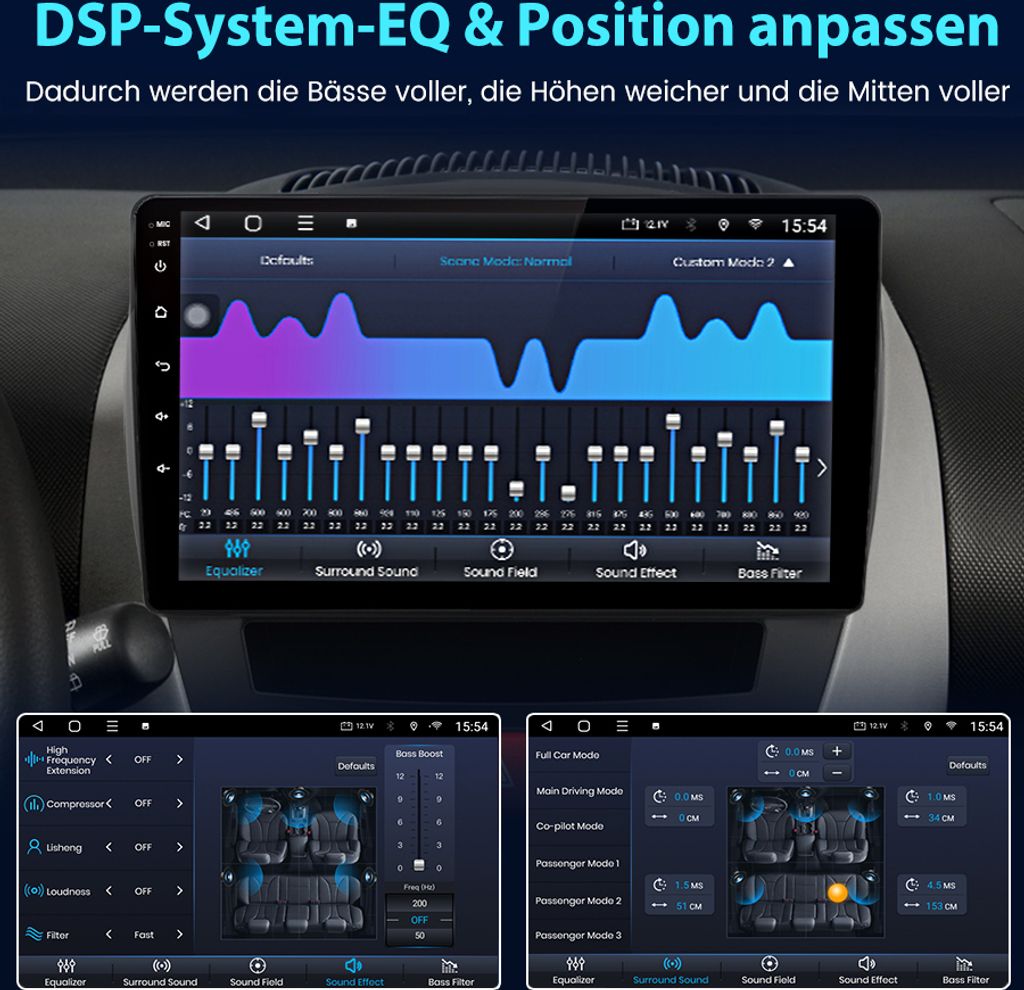 10" Android 12 Autorádio Carplay GPS Navi WiFi BT DAB+ SWC Obrázok produktu 8