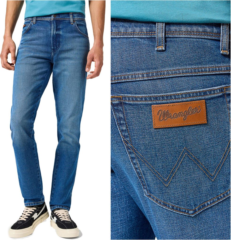 WRANGLER, Herren Jeanshosen, Slim fit, TEXAS SLIM, W38 L32, Blau, Jeans, baggyjeans, buggy