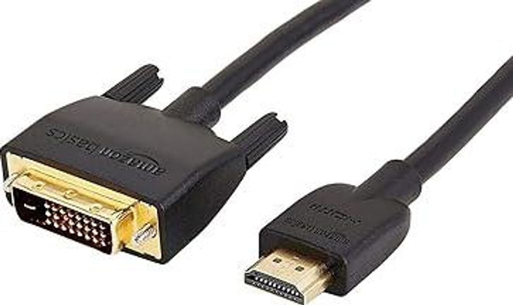 HDMI-A-auf-DVI-Adapterkabel für Fernseher, bidirektional, 1080P, vergoldet, 1.8 m, 1 Stück, Schwarz