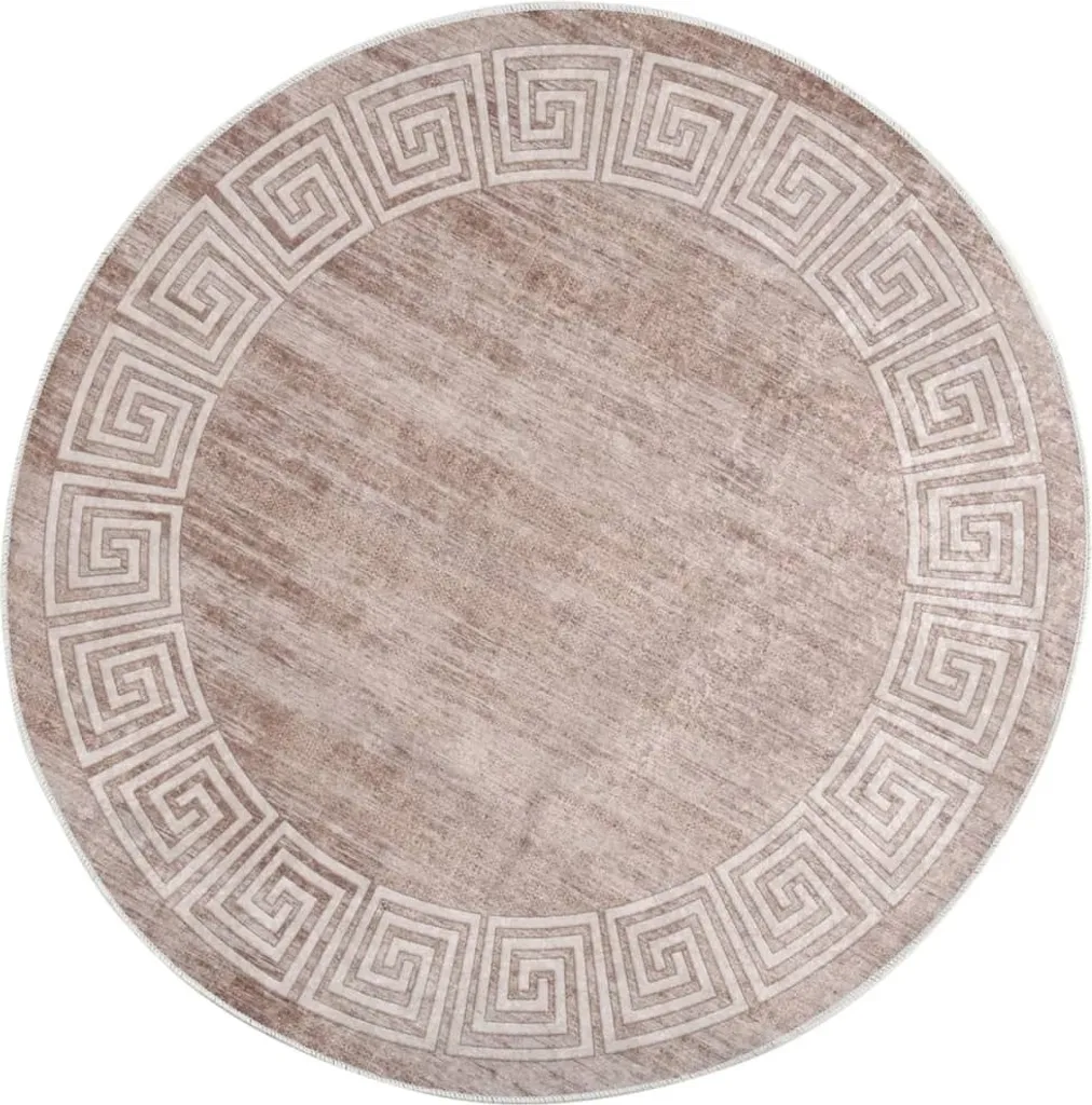Tapis Antidérapant 120 cm Beige - Tapis Lavable Machine Haute Qualité