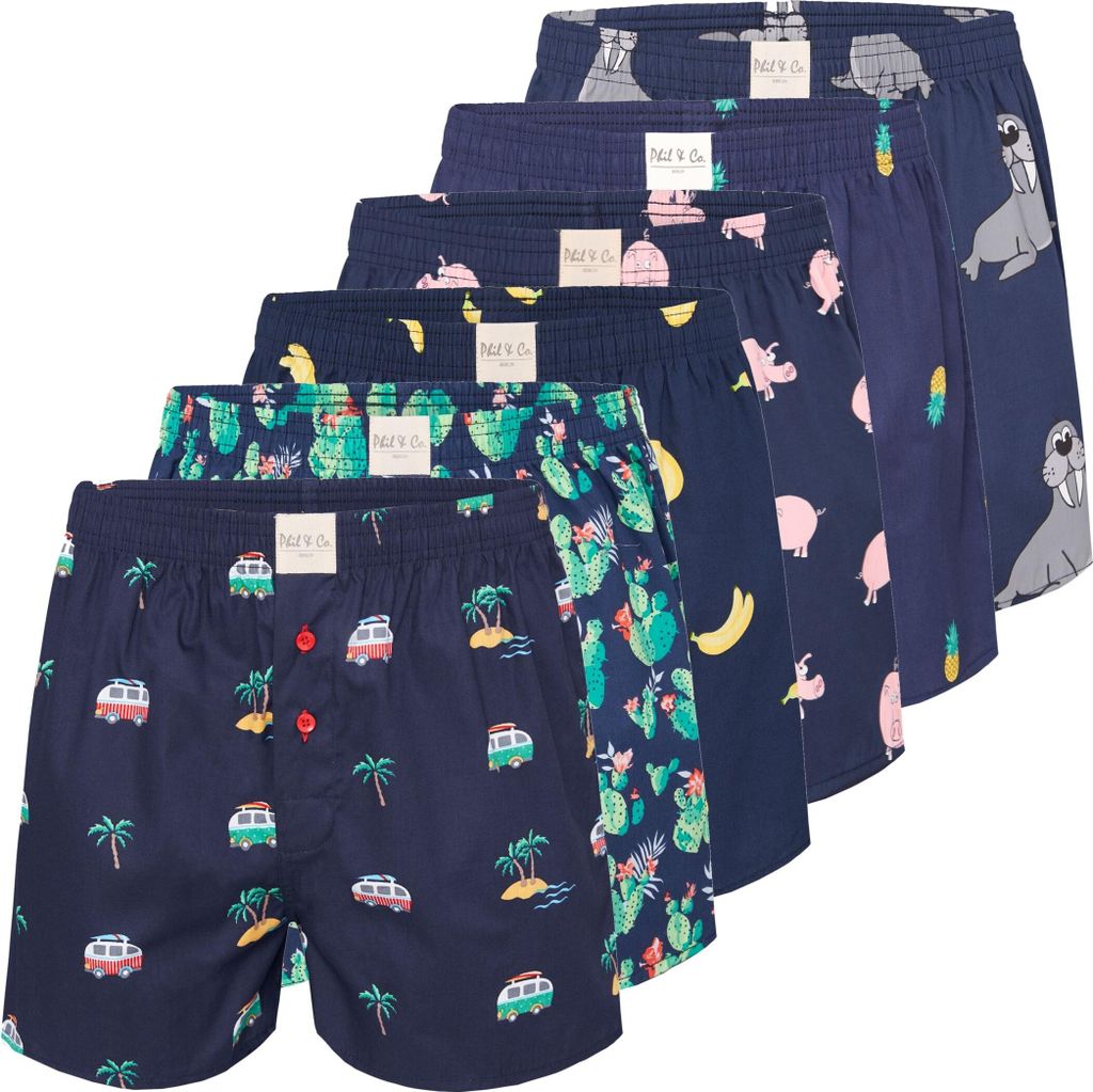 Phil & Co. Berlin Herren Boxer 6-Pack Prints - Mix1 - Größe Produktbild 