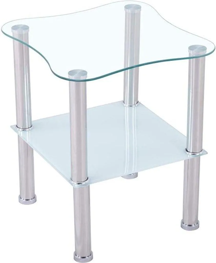 Table basse verre sécurisé sans angles vifs 40x40cm - Idéal familles