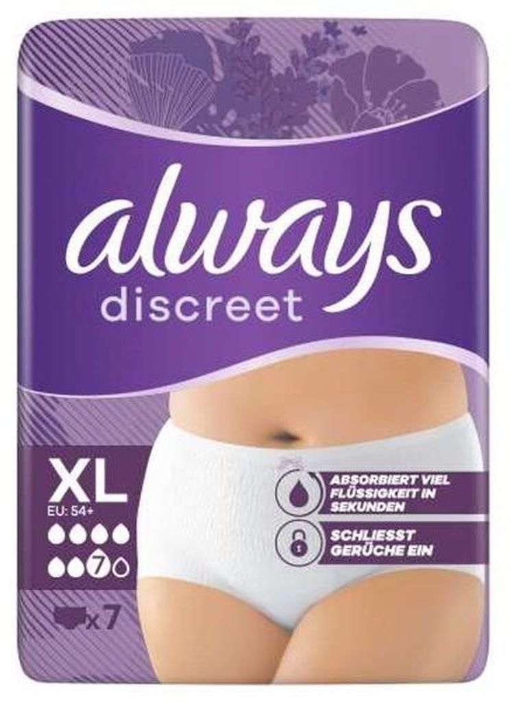 Always Discreet Inkontinenz-Höschen Für Frauen, XL, 7 Stück Produktbild 