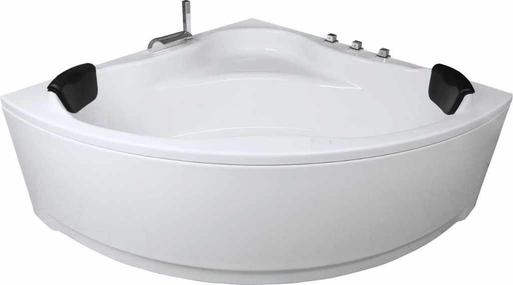 CARIBIA ECK Badewanne RIO 130x130 Wasserfall Armaturset, Produktbild 