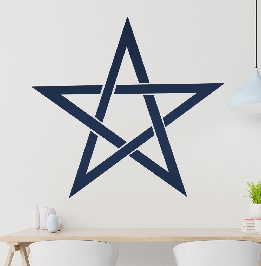 Pentagramm Wandtattoo in 6 Größen - Wandaufkleber Wall Sticker - Dekoration, Küche, Wohnzimmer, Schlafzimmer, Badezimmer